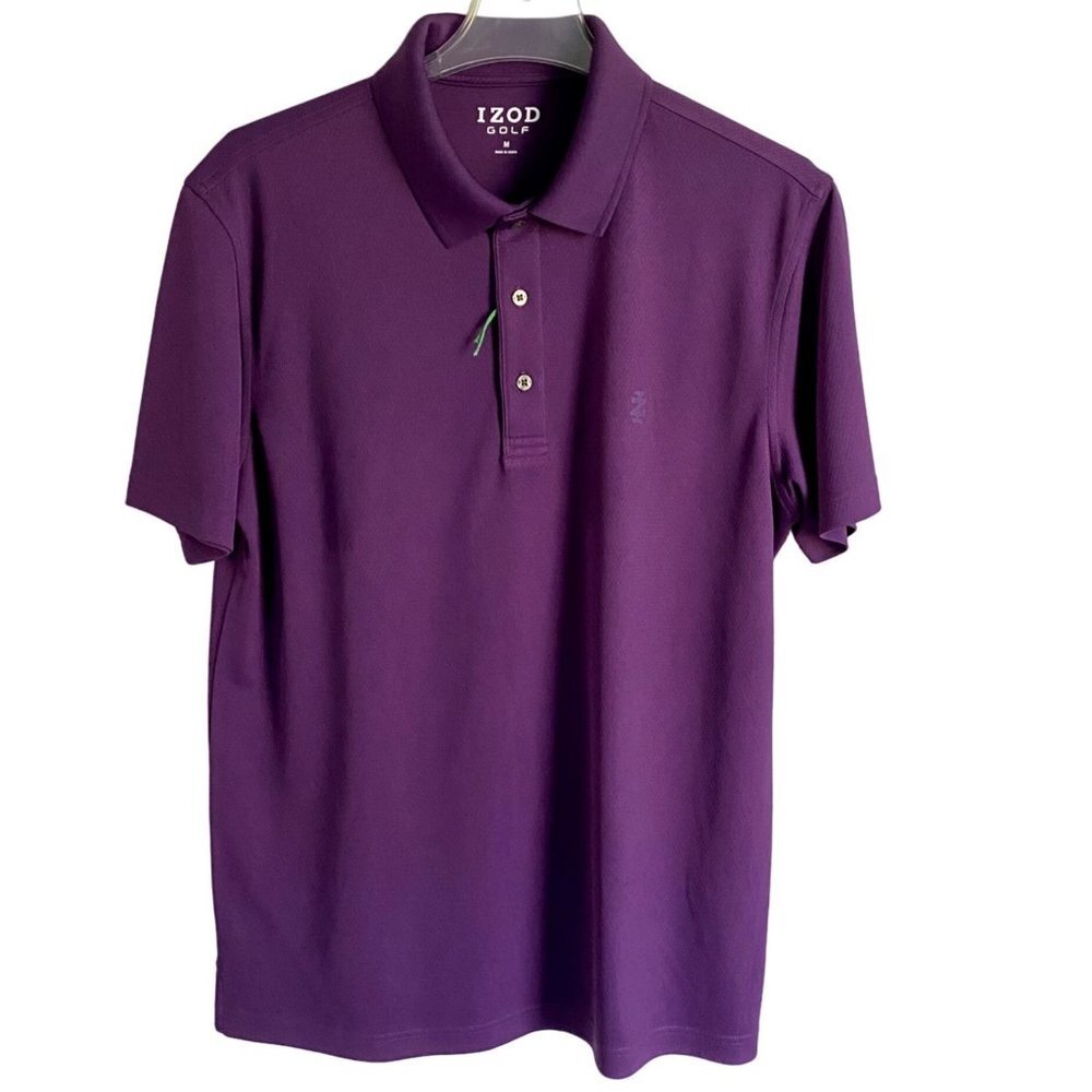 IZOD Golf Vibrant Purple Polo Shirt Men's Size Medium NEW